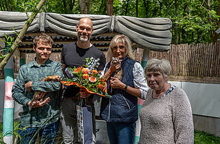 Marc Mittelbach, Andreas Taudte, DVM Angelika Wimmer & Stephanie Schultze (Förderverein Tierpark Gotha e. V.) © KTS Miriam Reichart