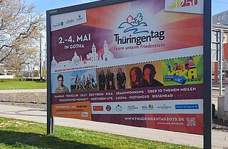 PM 26-2025 Großfläche Ekhofplatz - Thüringentag (c)Belegfoto KulTourStadt Gotha GmbH PM 26-2025 Großfläche Ekhofplatz - Thüringentag (c)Belegfoto KulTourStadt Gotha GmbH